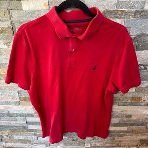Nautica Men's Red Polo Shirt size Large